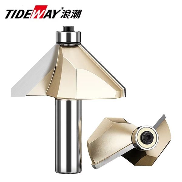 Tideway Router Bit Set with HRC55 Cutting Yingness Black Oxide Finish and Titanium Nitride Coating for Wood Drilling