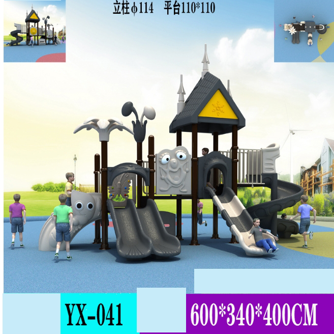 Durable Plastic Slid Outdoor Playground Equipment For KindergartenThemed Kids Playground Slide Plastic Play Structure Combination Slide For Schools