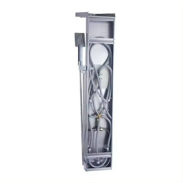Square Shower Head Wall Mounted Chrome Shower Panel with Hand Sprayer in Modern Design