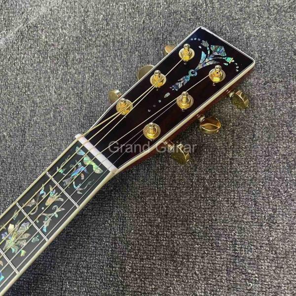 AAAA handmade OOO shape all Solid ebony wood acoustic electric guitar