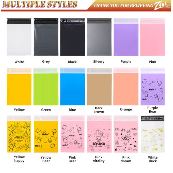 Custom Design Gravure Printing 10 Colors Max Zhihe Eco Friendly Biodegradable Poly Mailer Bag for Shipping Shoes Clothing