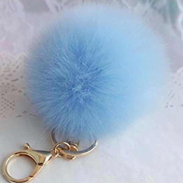 Hot sale pom pom custom fur ball keychain for handbag bag decoration
