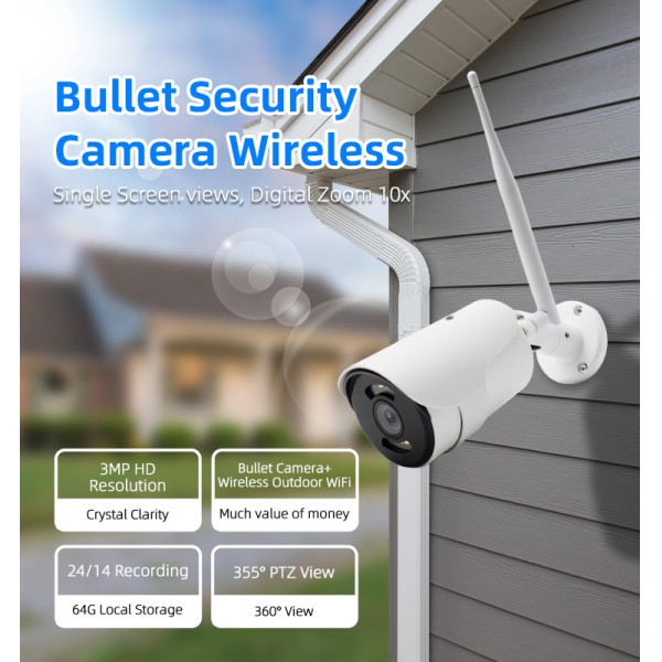 5MP Outdoor WiFi Security Camera, Eseecloud APP Remote Viewing, IP66 Weatherproof, Smart Motion Detection, Built-in Siren & Microphone, Dual Mode Night Vision Home Surveillance Camera