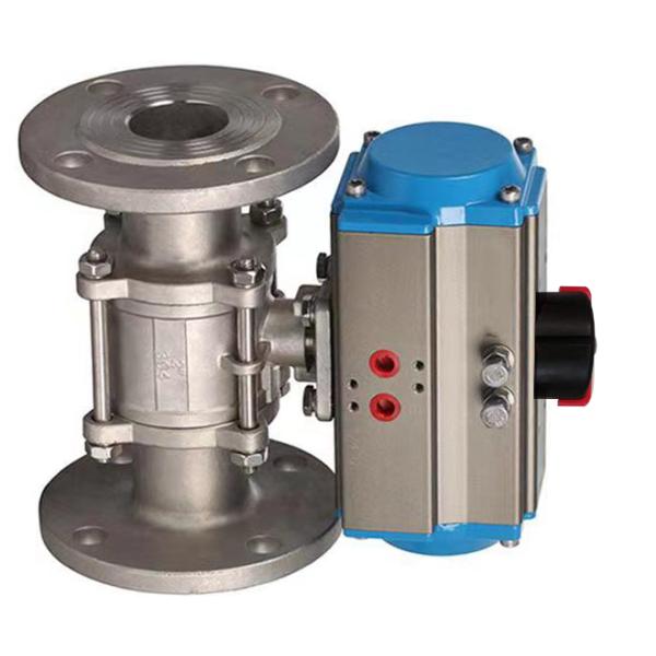 Пневматический шаровой клапан высокого давления с тремя фланцами промышленный шаровый клапан