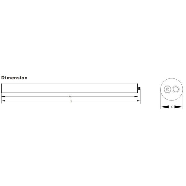 1.5m 60W IP69K IK10 MTB7 Marine LED Tubular Light for Docks and Passageways with 3 or 5 wiring-through linkable and DIP Switchable Power/3CCT/3-Phase Changing
