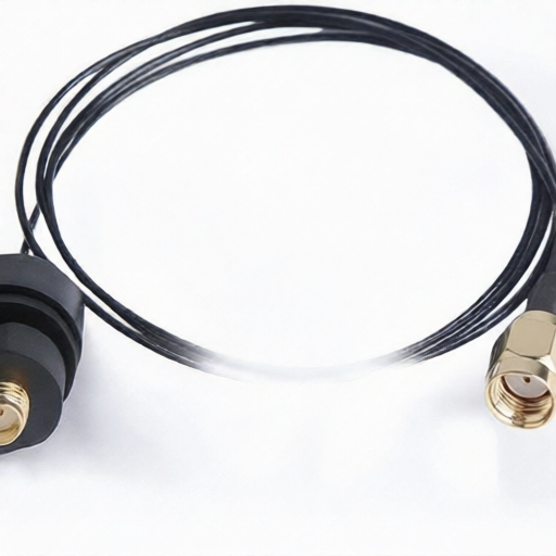 RF cable assembly with SMA female and RP-SMA male connectors HJ Tech 3C0225A04-097 650mm black cable