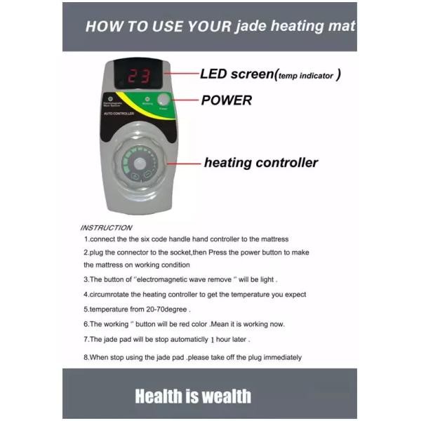 Jade Stone Far Infrared Heating Mat Sauna Mattress Pad EMF IEC Endorsed Certification