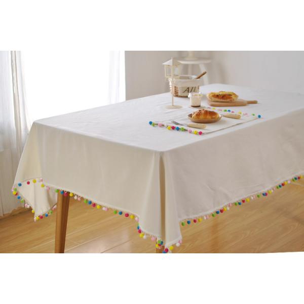 Customized Personalized Fashion Gifts Polyester Handmade Decor White Table Cloth