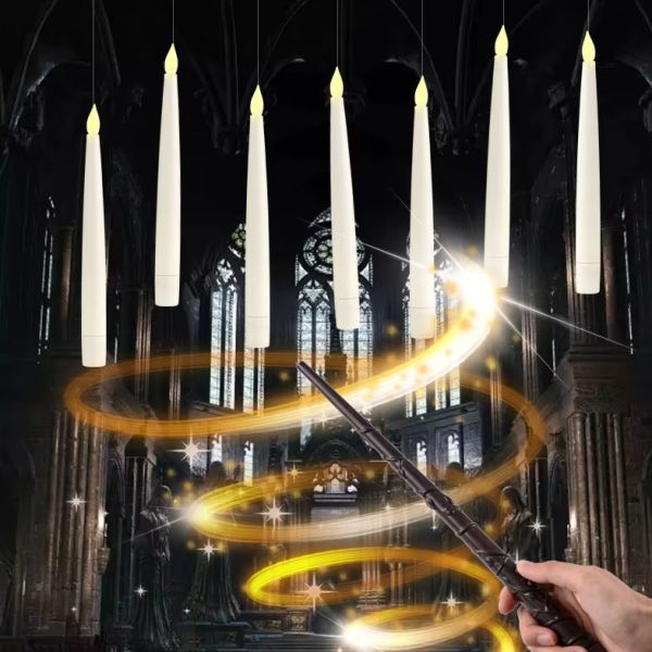 Remote Control Flickering Flame LED Candle with Hanging Installation for Flameless Taper Candles