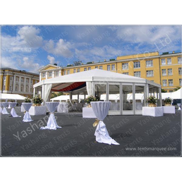 Green Warehouse Fabric Tent Structures Clear Span Marquee Canopy 10M x 51M