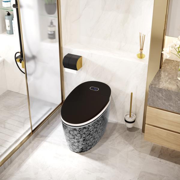 Opération automatique de toilette intelligente futée affleurante ronde noire de