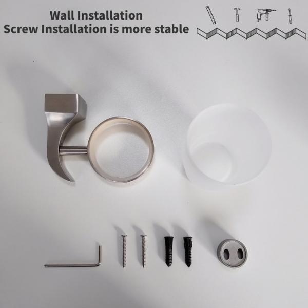 Держатель чашки зубной щетки SS304 стиля Европы стеклянный одиночный для душевой