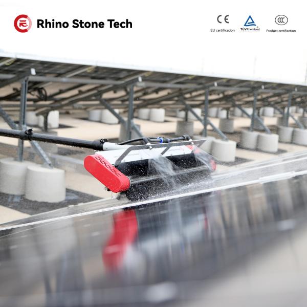 Máquina automática de limpieza de paneles solares con pincel de un solo rodillo