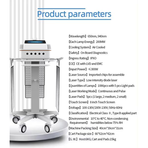 Dual Wavelength Laser Body Slimming Machine 650nm 940nm For Pain Therapy / Weight Loss