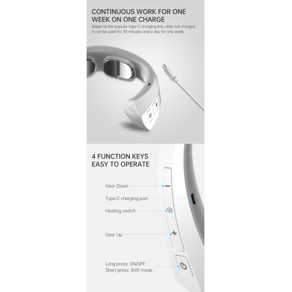 ИМП ульс 1A перезаряжаемые умного радиотелеграфа Massager шеи двойной