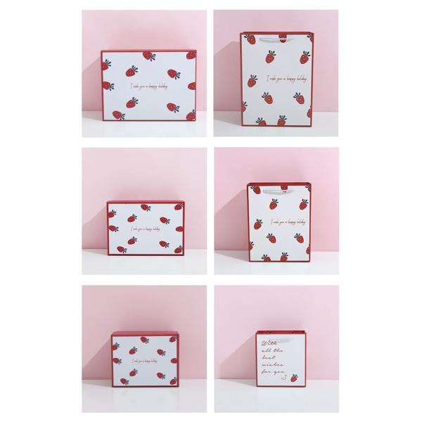 Strawberry Pattern Lipstick Luxury Gift Box Packaging For Valentines Day
