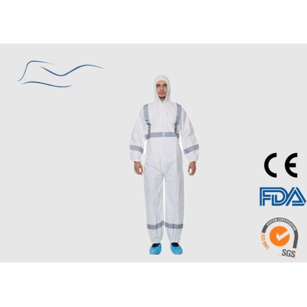 SMS Disposable Orange Overalls , Construction Use Protective Clothing Overalls