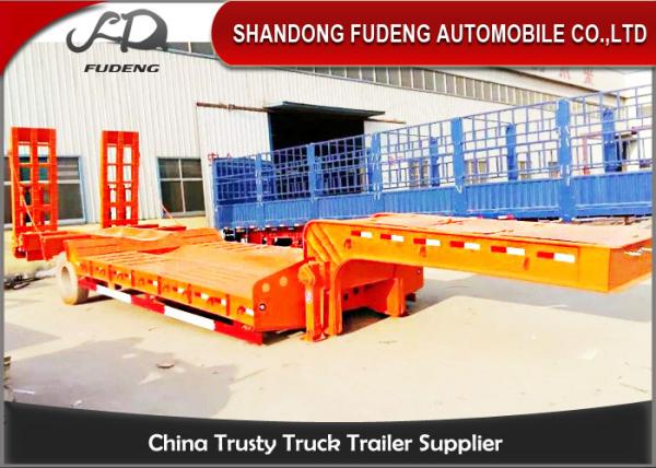 Gooseneck Semi Low Bed Trailer , Heavy Equipment Low Loader Trailers