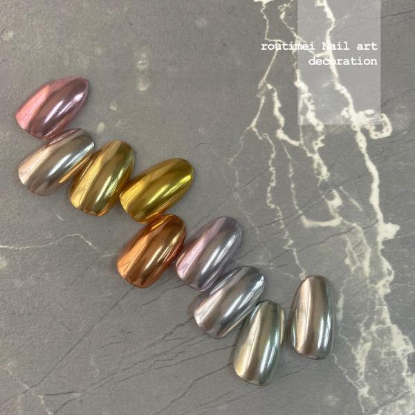 Nail powder Super bright metal magic mirror powder for nail enhancement retro golden nail art decoration