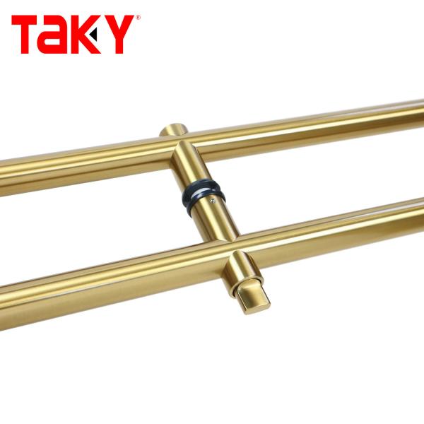Modern Design Long Hotel Glass Door Handles Luxury Gold Stainless Steel Pull Handle