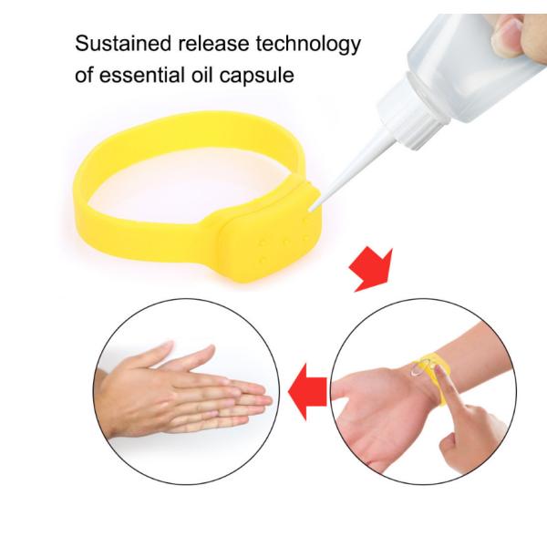 Silicone Outdoor Hand Sanitizer Wrist Band Dispenser Bpa Free