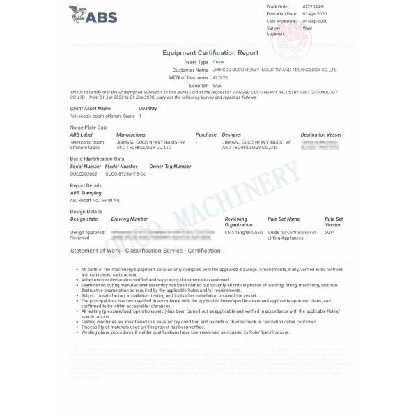 360 Degree Slewing Marine Telescopic Boom Crane 110KW