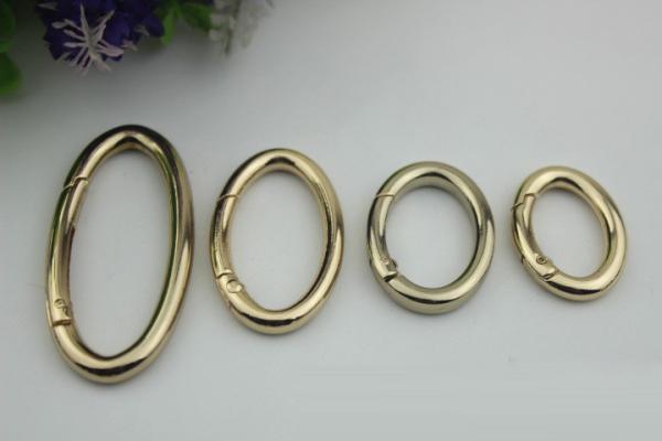 OEM Zinc Alloy Light Gold Various Size Metal Strong Spring O Ring for handbags