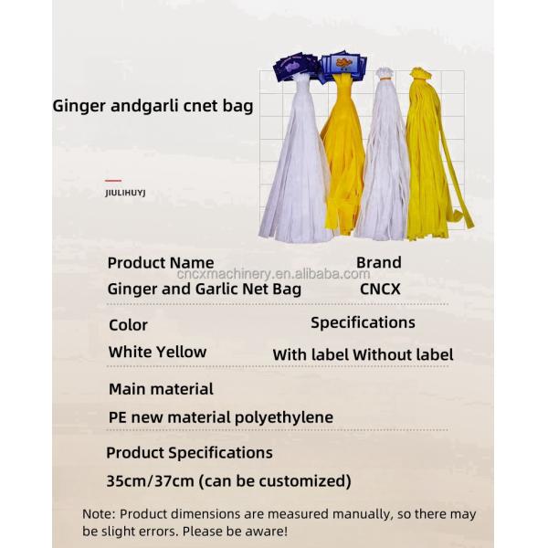 Customizable Supermarket Packaging Plastic Net Bag for Ginger Garlic Vegetable and Fruit