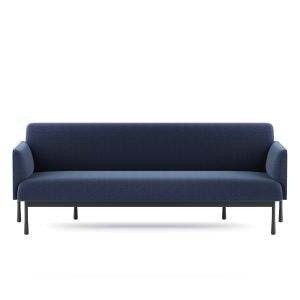 Soft Fabric Modern Office Sofa Three Seater Couch RAL Color With Sturdy Metal Legs