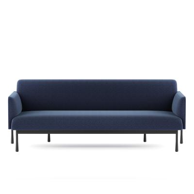 Soft Fabric Modern Office Sofa Three Seater Couch RAL Color With Sturdy Metal Legs