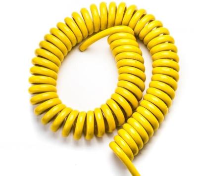 Shielded Spiral Power Cable With Outer PUR Sheath , Coiled Electrical Cable UL
