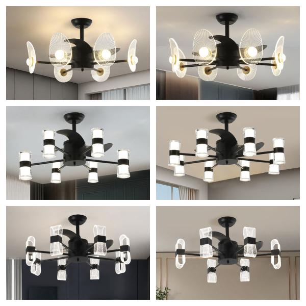 JYLIGHTING современный простой высокий ветер умный вентилятор многоголовый с полным спектром