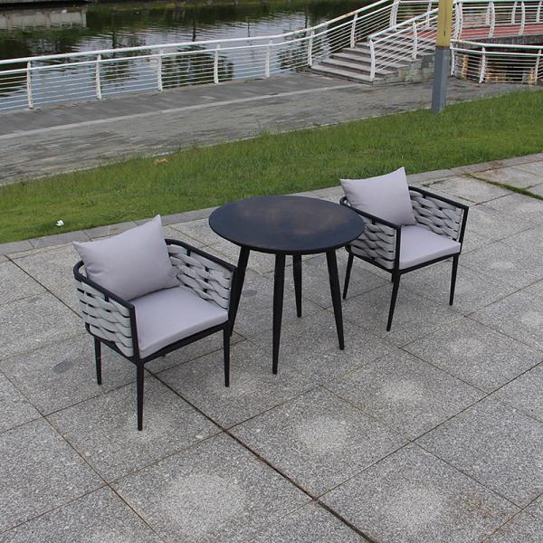 Outdoor Patio Rope Woven Furniture Aluminum Frame Hotel Dining Set with Powder Coated
