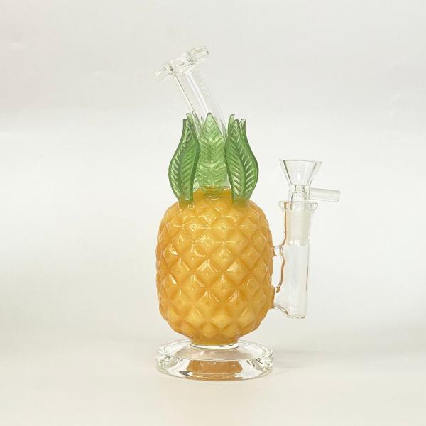 Creative Handmade Green Yellow Glass Water Bongs 6mm Thickness