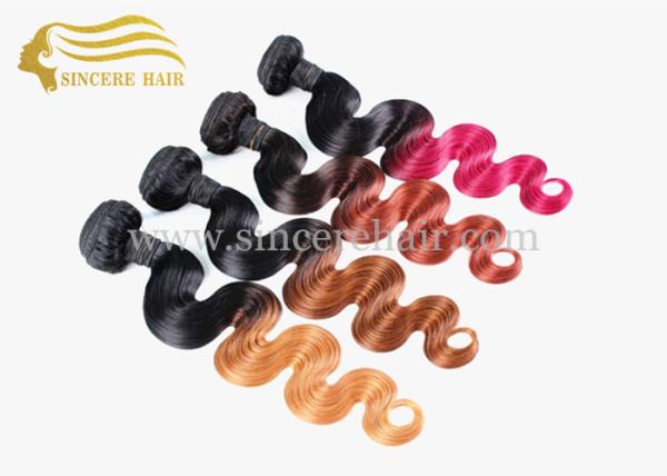 20 Inch Hot Sell Ombre Human Hair Extensions, 50 CM Ombre Remy Human Hair Weft Extensions 100 Gram 3.52 OZ For Sale