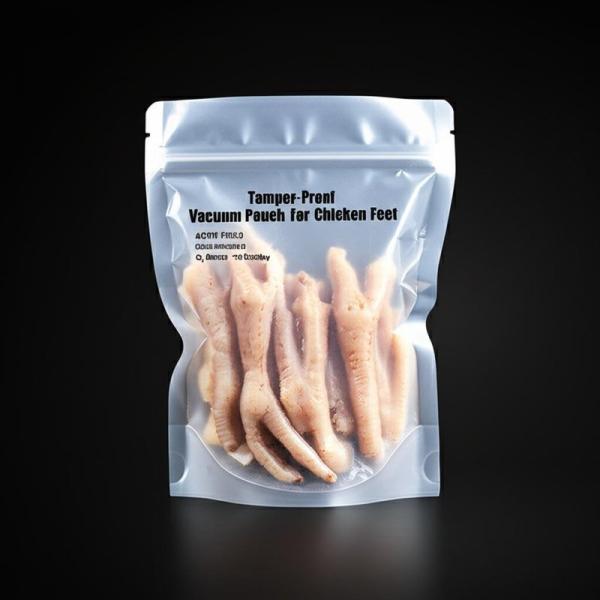 Tamper-Proof Vacuum Pouch For Chicken Feet ASTM F3510 Child-Resistant O₂ Barrier 