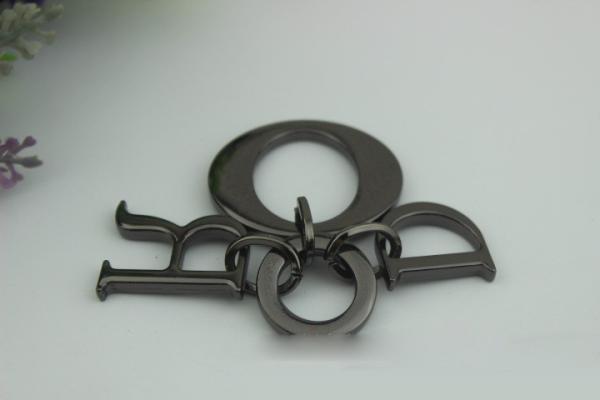Bag hardware accessories metal jewelry pendants gold & gunmetal small letters hanging charm