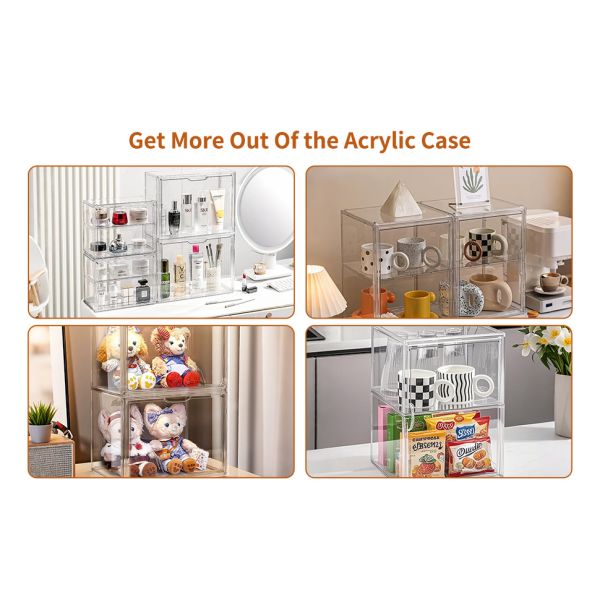 Clear Acrylic Display Case With Magnetic Lid-Dustproof Plastic Book Storage Box,Clear Box,Purse Storage Organizer,Action Figure Display Case,Acrylic Sneaker Shoe Box