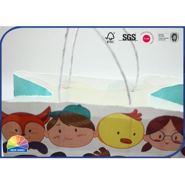 FSC White Kraft Paper Shopping Packaging Gift Bag UV Printing