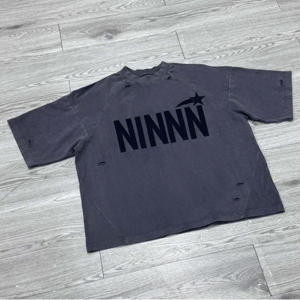 Wholesale 100% Cotton Heavyweight 300gsm Dropped Shoulder Oversized Cropped Design Print Pattern Acid Wash Men's Casual T-Shirt