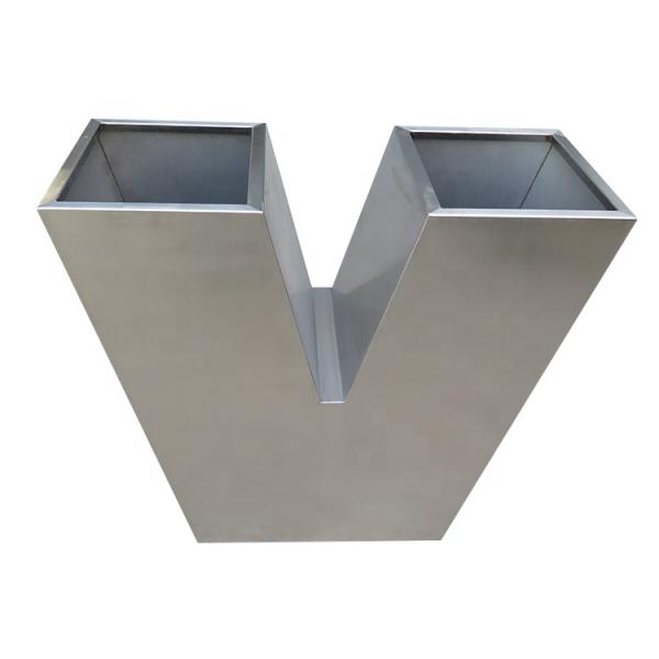 Customized Design Letter Shape Flower Pot Outdoor Stainless Steel Planter Pot Shopping Mall Plaza Flower Box