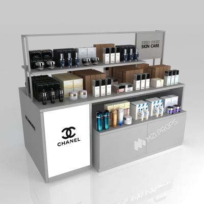 GDR06-CMM08 Makeup Display Stand with 60mm Soft Film Light Box and LED Strips for High-End Cosmetics Store