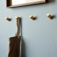 Natural Wood Wall Hooks Set of 4 for Clothing Modern Style