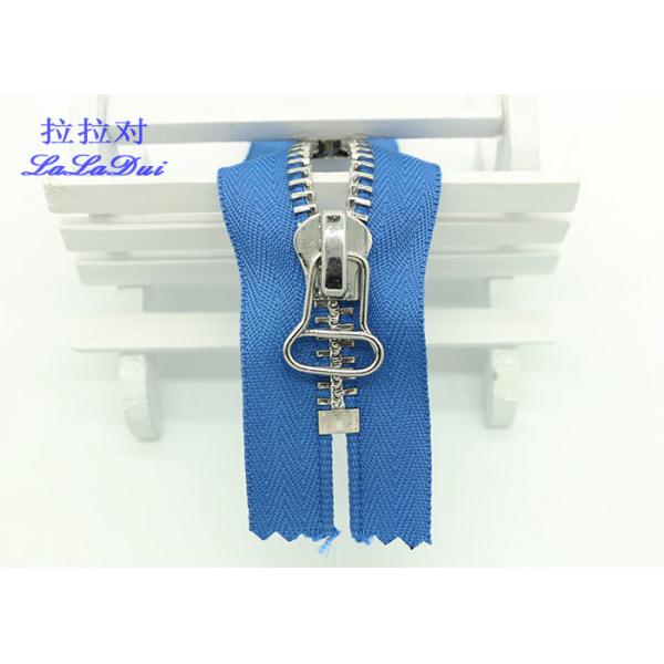 Decorating Denim Clothing Closed Ended Metal Zips , High Polished Double Ended Zip