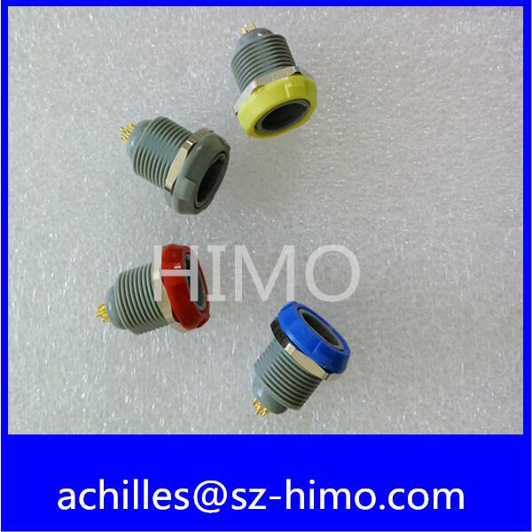 Hot-selling high quality 1P series male and female 4pin Lemo female plastic push pull connector with red color