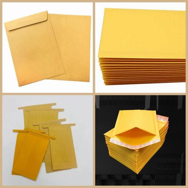 70g 80g Envelope de ouro cartão kraft amarelo bolha de correio e embalagem