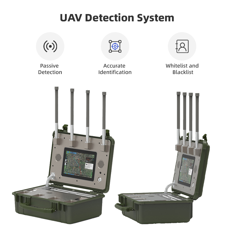 Full Band 16H Long Standby 360 Sound-Light Alarm Portable Carry Case Water Resistant 3-M Accuracy Drone Detector Single