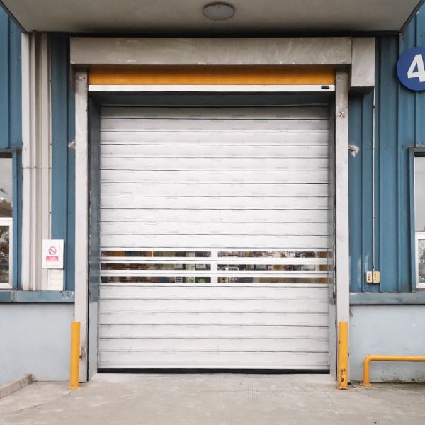 Beverage-Workshop 0.75KW-1.5KW Rigid Aluminum Spiral High Speed Door Facility Access System