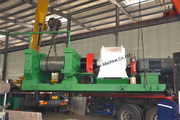 XKP 560 Two Rollers Rubber Cracker Mill / Waste Tyre Recycling Machine