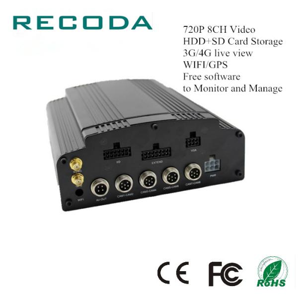4G/WIFI/GPS G Sensor Mobile Vehicle Recorder 1080P 8 CH HDD/SD 12 Months Waranty